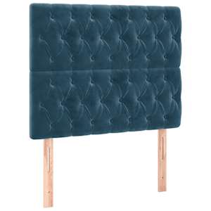 Box spring postel s matrací tmavě modrá 100x200 cm samet - obrázek 6