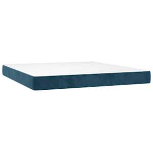 Box spring postel s matrací tmavě modrá 160x200 cm samet - obrázek 5