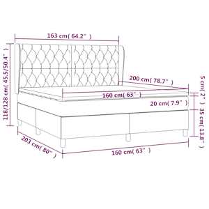 Box spring postel s matrací tmavě modrá 160x200 cm samet - obrázek 8
