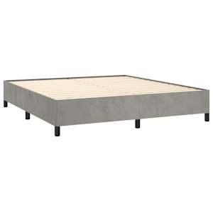 Box spring postelja z vzmetnico svetlo siva 180x200 cm žamet - slika 4