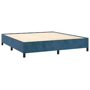 Box spring postelja z vzmetnico temno modra 180x200 cm žamet - slika 4