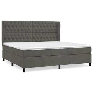 Box spring postel s matrací tmavě šedá 200x200 cm samet - obrázek 2