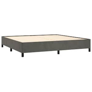 Box spring postelja z vzmetnico temno siva 200x200 cm žamet - slika 4