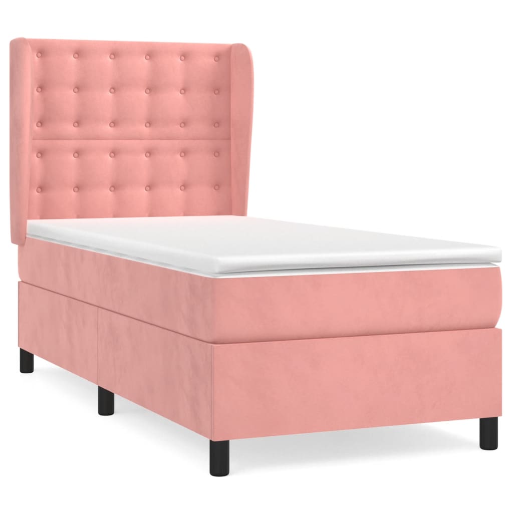 Thumbnail - vidaXL Boxspringbett mit Matratze Rosa 80x200 cm Samt
