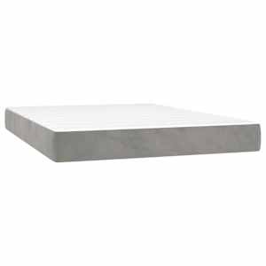 Box spring postel s matrací světle šedá 140x190 cm samet - obrázek 5