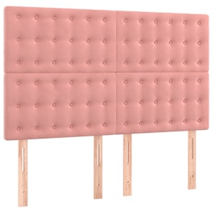 Box spring postel s matrací růžová 140x190 cm samet - obrázek 6