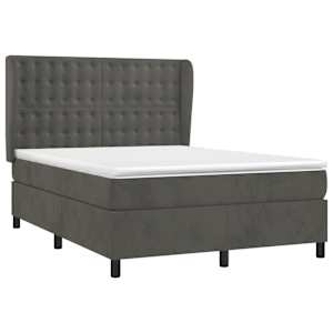 Box spring postel s matrací tmavě šedá 140x200 cm samet - obrázek 3