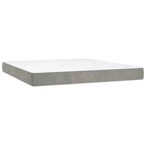 Box spring postel s matrací světle šedá 160x200 cm samet - obrázek 5
