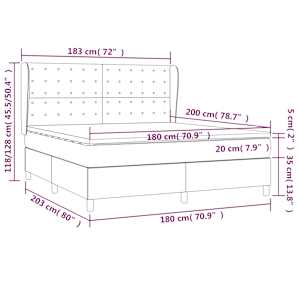 Box spring postel s matrací růžová 180x200 cm samet - obrázek 7