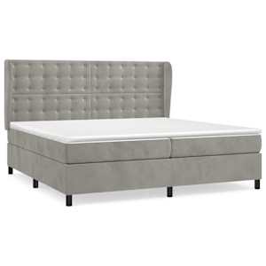 Box spring postel s matrací světle šedá 200x200 cm samet - obrázek 2