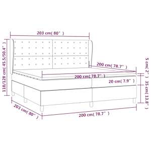 Box spring postel s matrací tmavě modrá 200x200 cm samet - obrázek 8