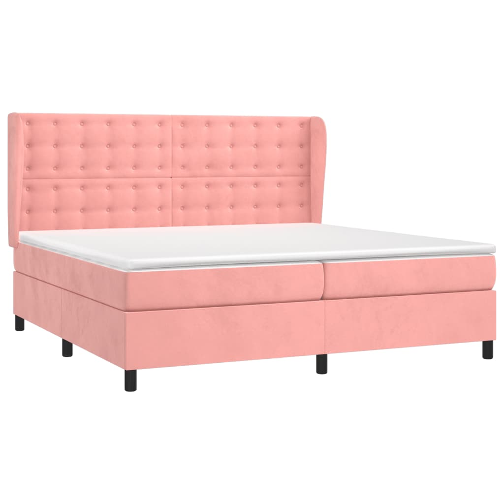 Thumbnail - vidaXL Boxspringbett mit Matratze Rosa 200x200 cm Samt