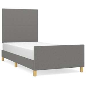 Rám postele bez matrace tmavě šedá 80 x 200 cm textil - obrázek 2