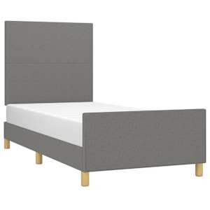 Rám postele bez matrace tmavě šedá 80 x 200 cm textil - obrázek 3