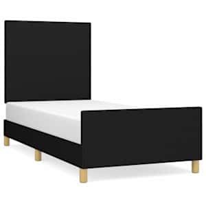 Rám postele bez matrace černá 80 x 200 cm textil - obrázek 2