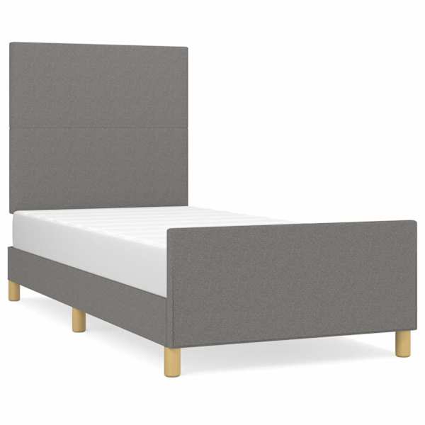 vidaXL Voodiraam ilma Madratsita helehall, 90x190 cm kangas
