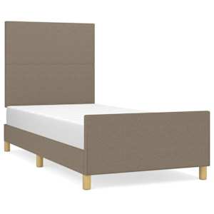 Rám postele bez matrací taupe 90x190 cm textil - obrázek 2