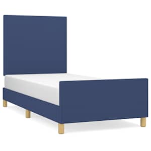 Rám postele bez matrací modrá 90x190 cm textil - obrázek 2