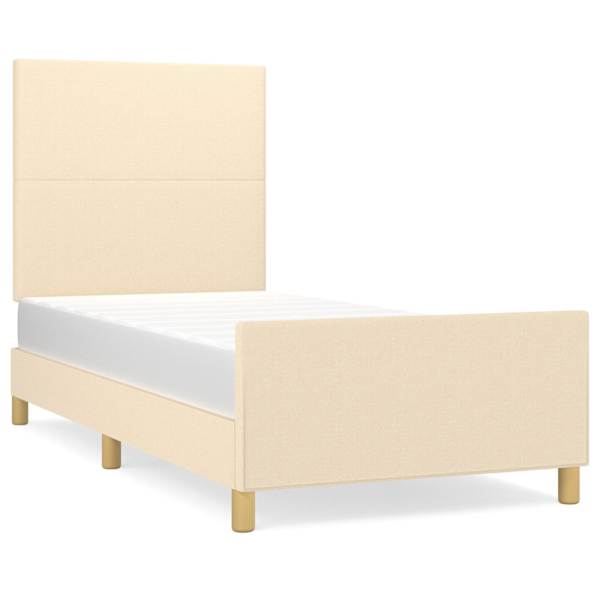 vidaXL Voodiraam ilma Madratsikreemita 100x200 cm kangas