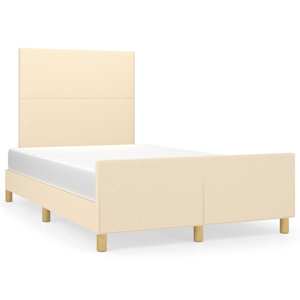 Rám postele bez matrace krémový 120 x 200 cm textil - obrázek 2