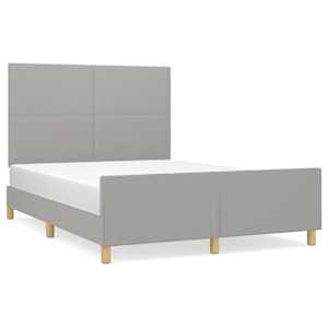 Rám postele bez matrace světle šedý 140 x 190 cm textil - obrázek 2