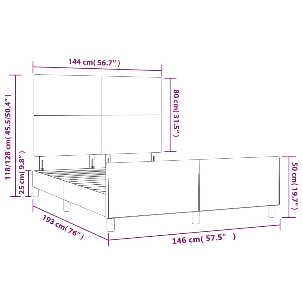 Vidaxl Polsterbett Mit Kopfteil Hellgrau 140x190cm Stoff Doppelbett Bett vidaXL - Bild 31 von 43