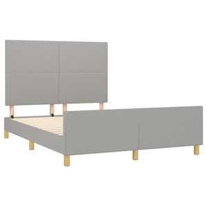 Rám postele bez matrace světle šedý 140 x 190 cm textil - obrázek 4