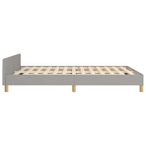 Rám postele bez matrace světle šedý 140 x 190 cm textil - obrázek 7