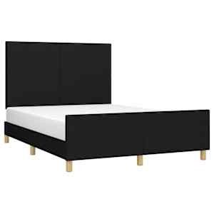 Rám postele bez matrace černý 140 x 190 cm textil - obrázek 3