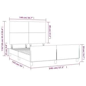 Rám postele bez matrace tmavě hnědý 140 x 190 cm textil - obrázek 14