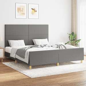 Rám postele bez matrace tmavě šedý 160 x 200 cm textil - obrázek 1