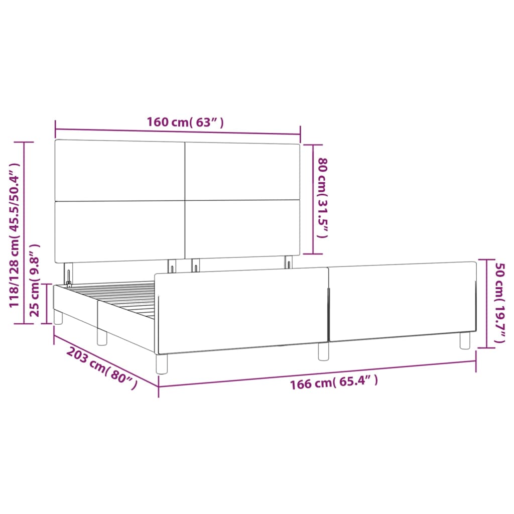 Vidaxl Polsterbett Mit Kopfteil Hellgrau 140x190cm Stoff Doppelbett Bett vidaXL - Bild 19 von 43