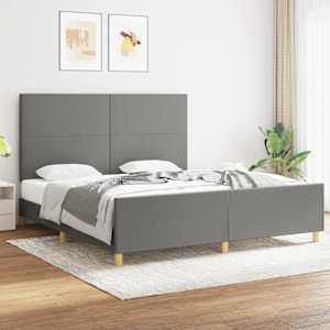 Rám postele bez matrace tmavě šedý 180 x 200 cm textil - obrázek 1