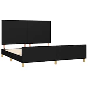 Rám postele bez matrace černý 180 x 200 cm textil - obrázek 4