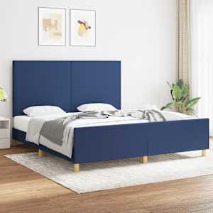Rám postele bez matrace modrý 180 x 200 cm textil - obrázek 1