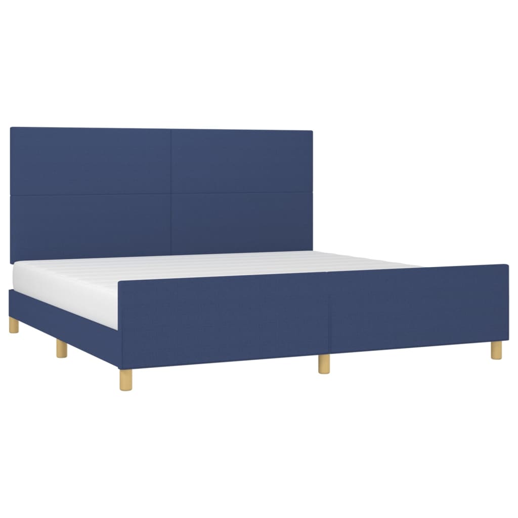 vidaXL kék szövet ágykeret matrac nélkül 200 x 200 cm