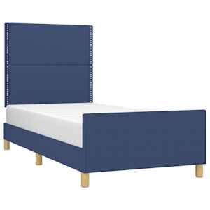 vidaXL Bedframe zonder matras 80x200 cm stof blauw