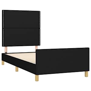 Rám postele bez matrací černá 90x190 cm textil - obrázek 4