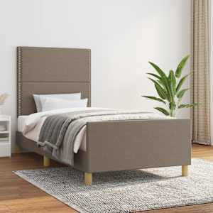Rám postele bez matrací taupe 90x190 cm textil - obrázek 1