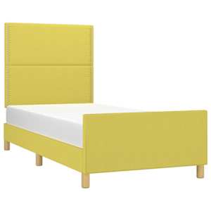 vidaXL Lovos rėmas su galvūgaliu, žalios spalvos, 90x190cm, audinys