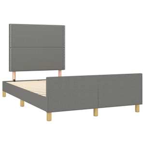 Rám postele bez matrace tmavě šedá 120 x 200 cm textil - obrázek 4