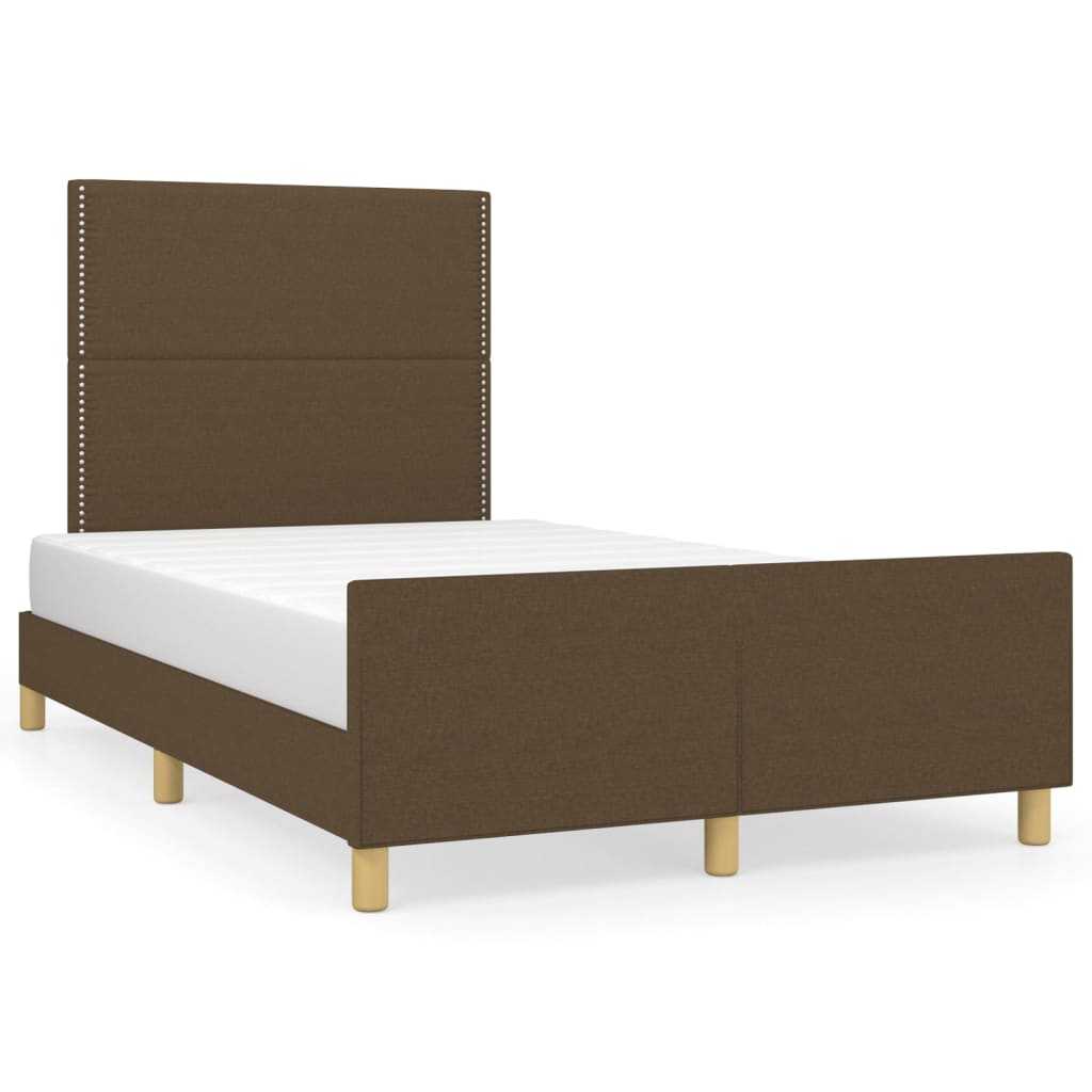 vidaXL Rám postele bez matrace tmavě hnědá 120 x 200 cm textil
