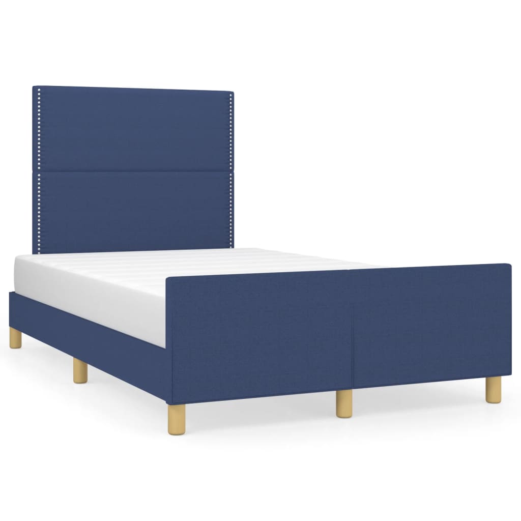Thumbnail - vidaXL Bettgestell ohne Matratze Blau 120x200 cm Stoff