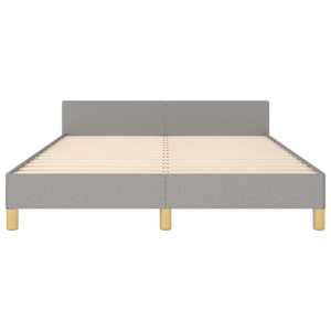 Rám postele bez matrace světle šedý 140 x 190 cm textil - obrázek 6