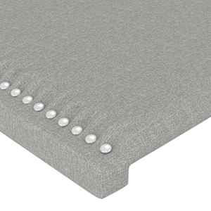 Rám postele bez matrace světle šedý 140 x 190 cm textil - obrázek 10