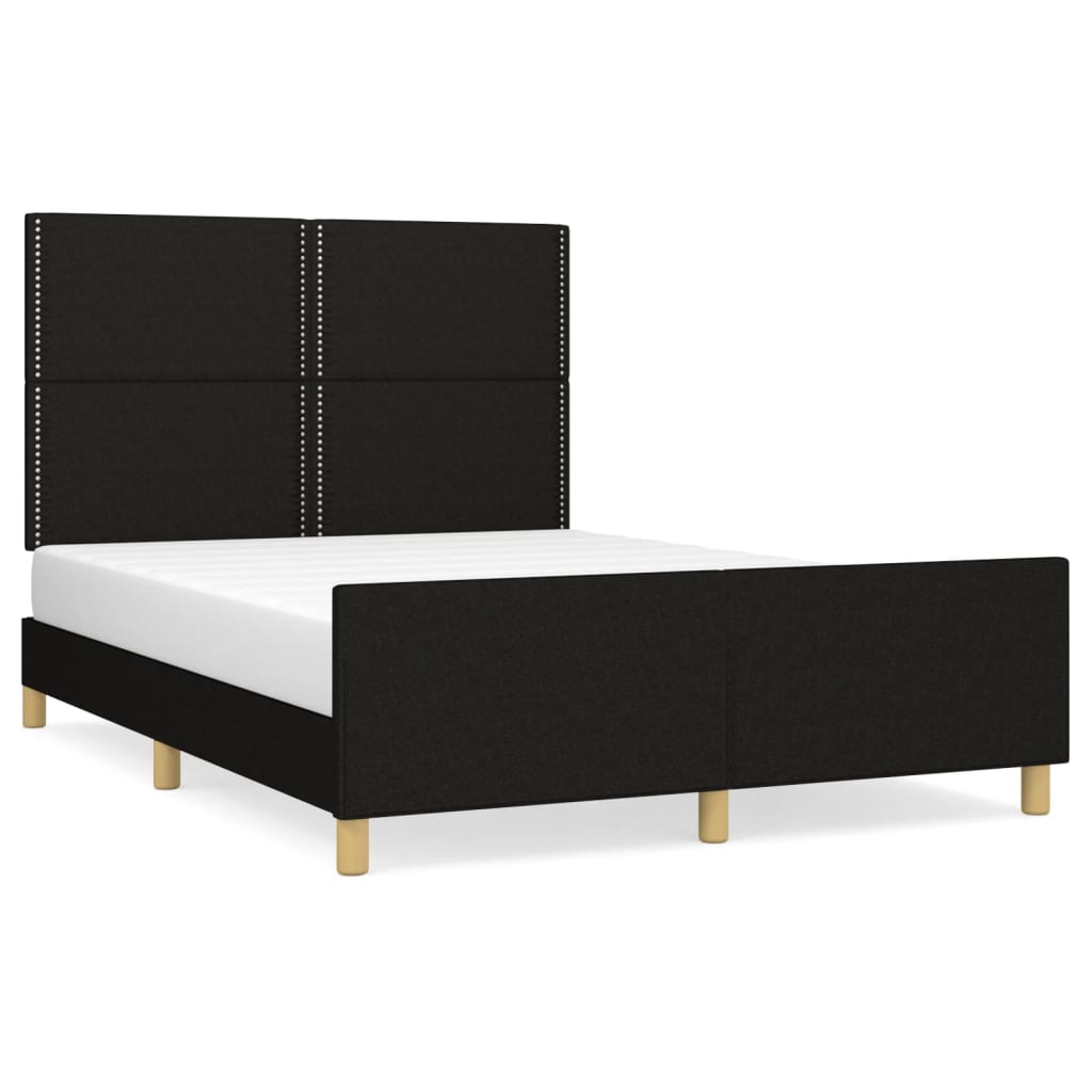 Thumbnail - vidaXL Bettgestell ohne Matratze Schwarz 140x190 cm Stoff