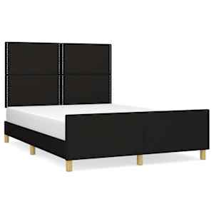 Rám postele bez matrace černý 140 x 190 cm textil - obrázek 2