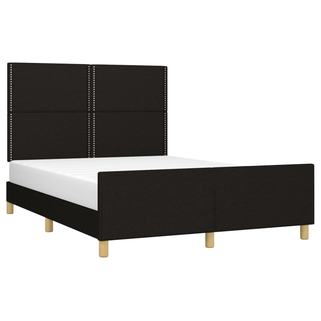 Thumbnail - vidaXL Bettgestell ohne Matratze Schwarz 140x190 cm Stoff