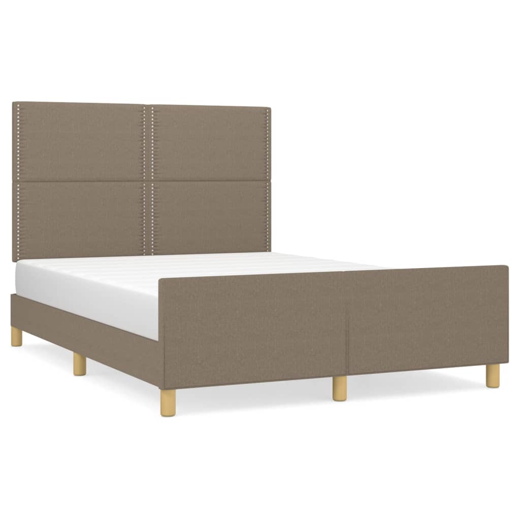 Thumbnail - vidaXL Bettgestell ohne Matratze Taupe 140x190 cm Stoff