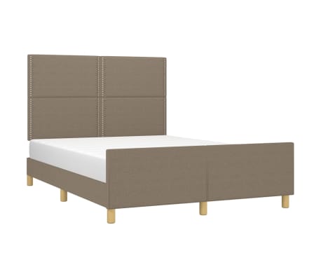 vidaXL Cama sin colch&oacute;n tela gris taupe 140x190 cm